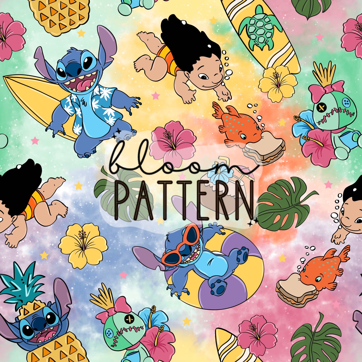 Stitch Summer Magical Trip Seamless Pattern