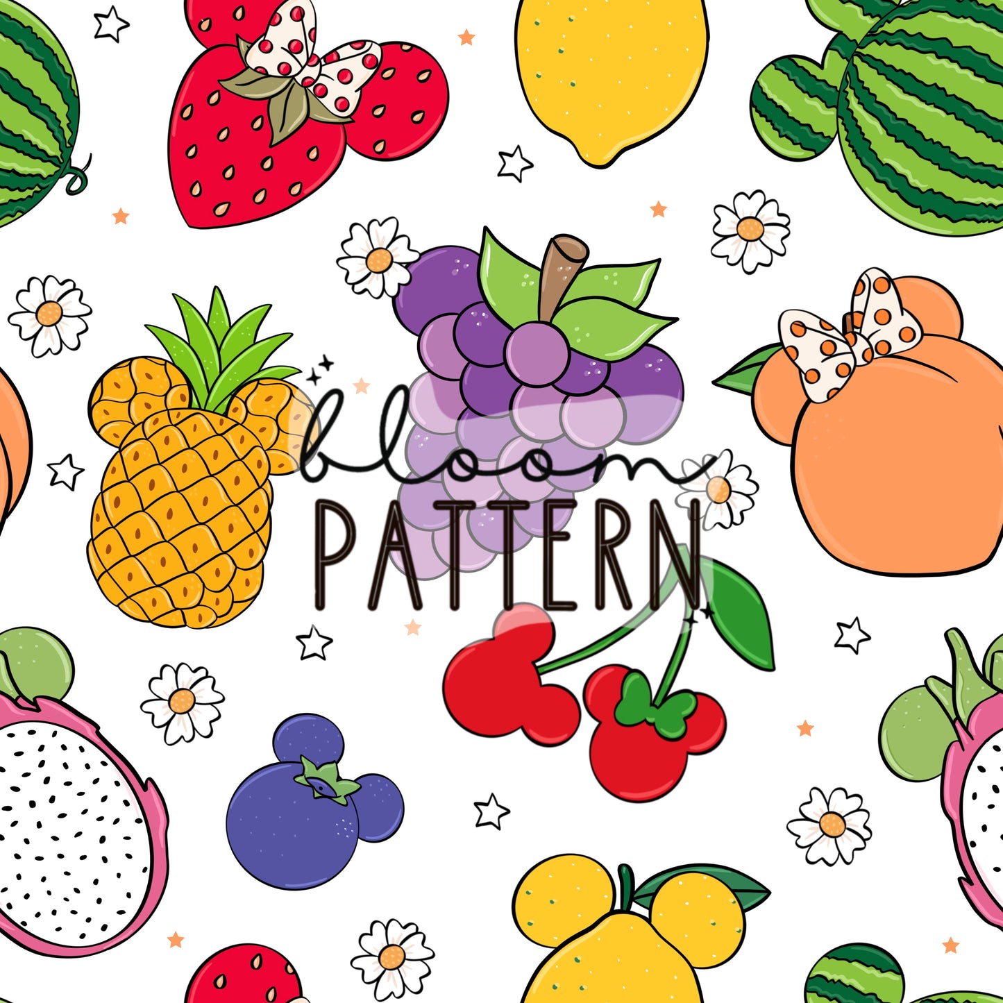 Magical Fruits Summer Seamless Pattern