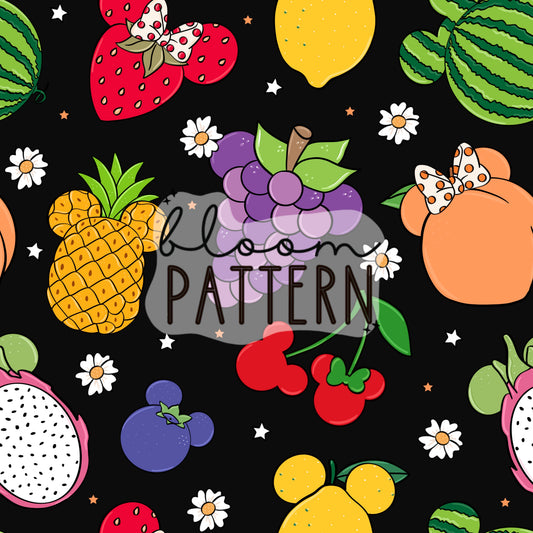 Magical Fruits Summer Seamless Pattern