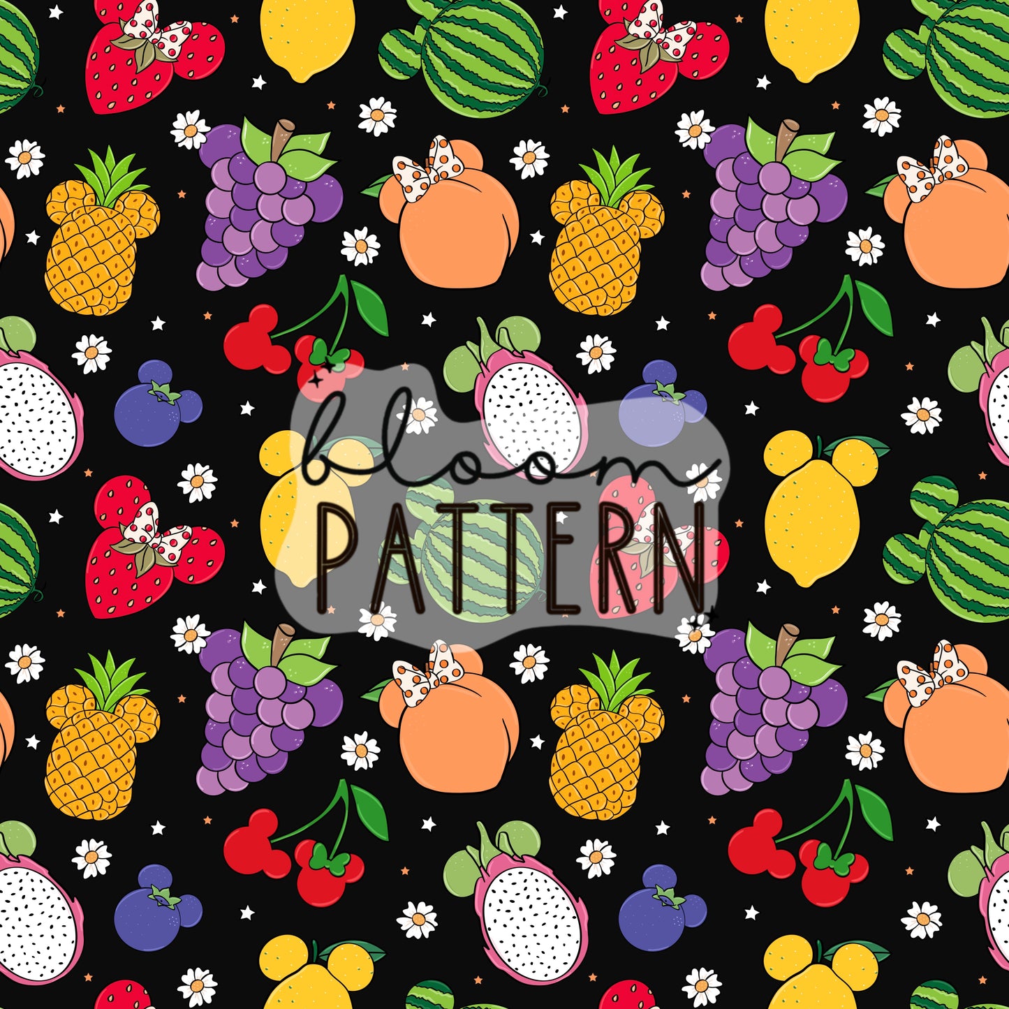 Magical Fruits Summer Seamless Pattern