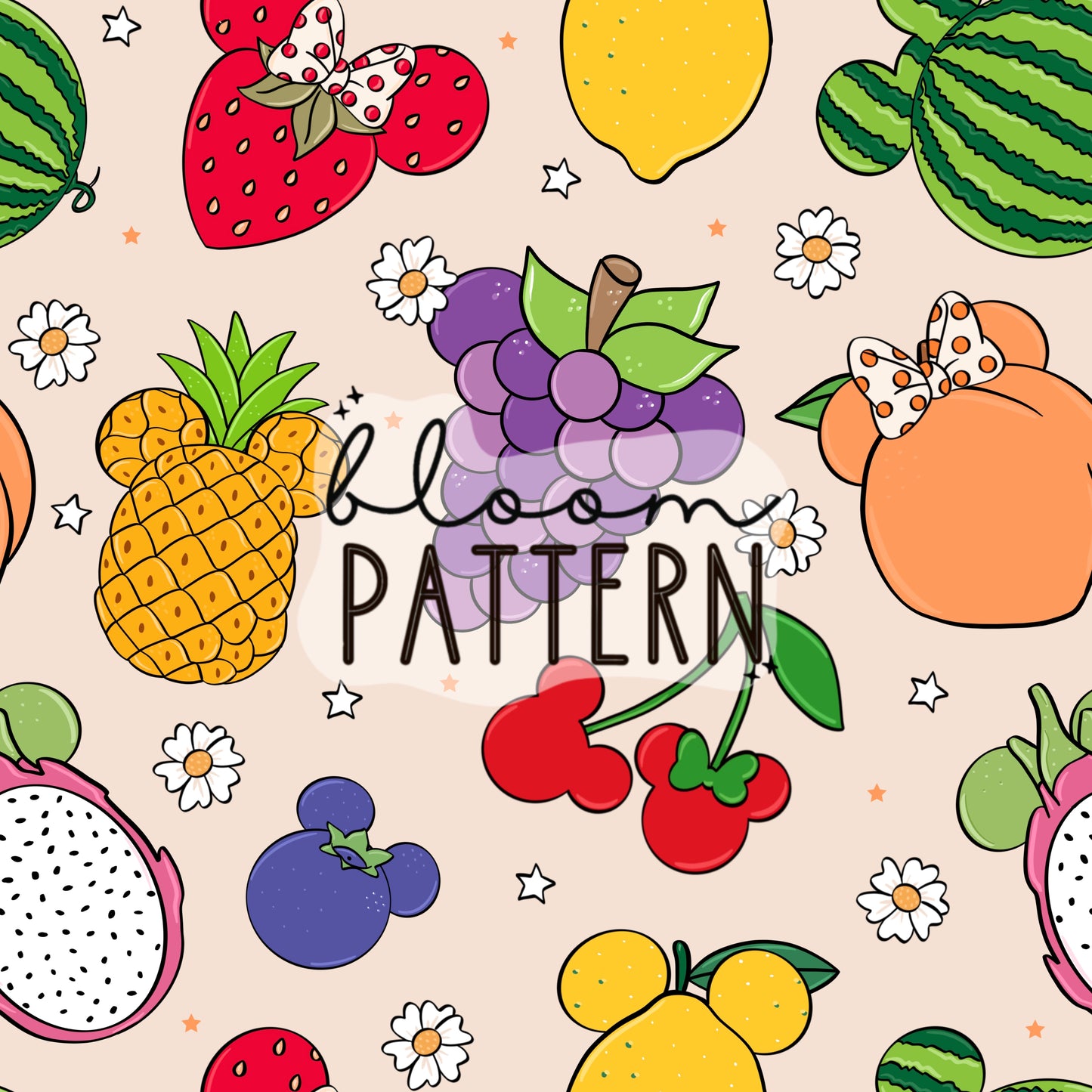 Magical Fruits Summer Seamless Pattern