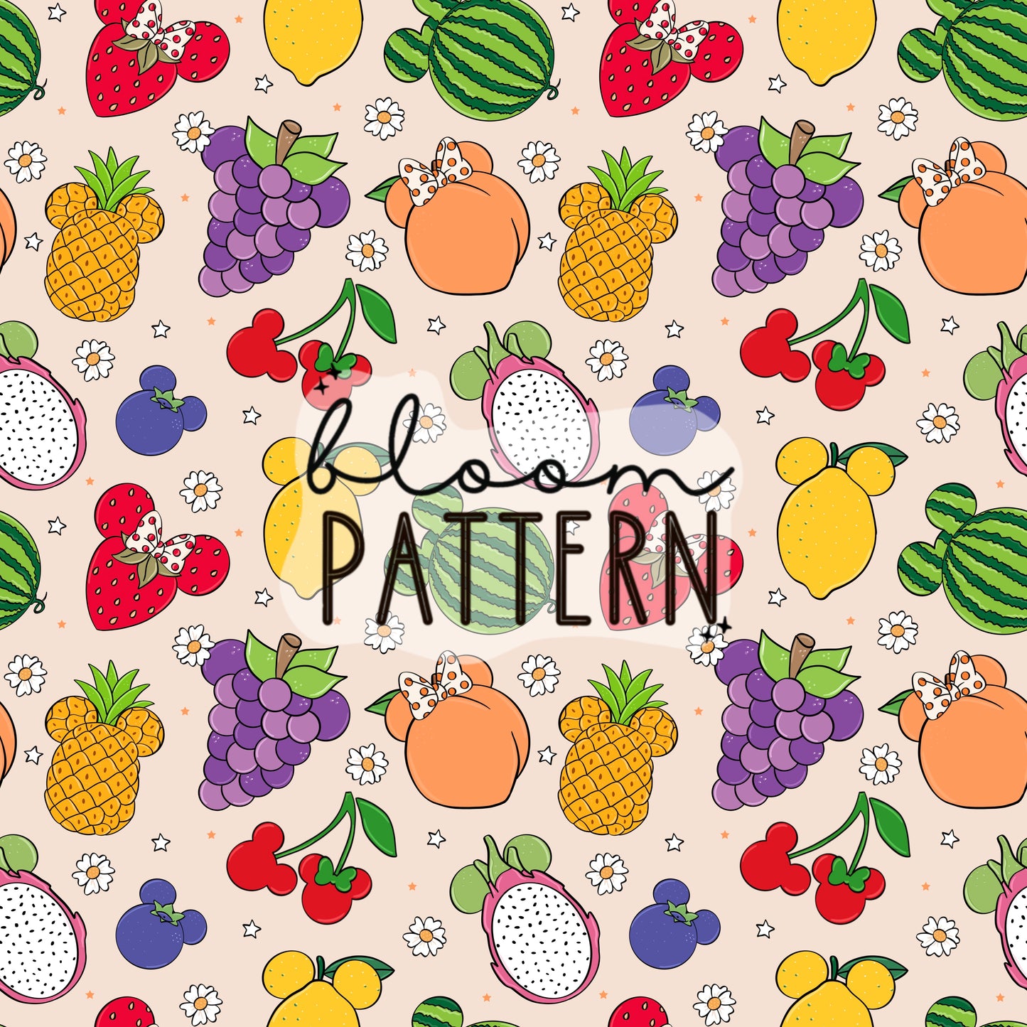 Magical Fruits Summer Seamless Pattern