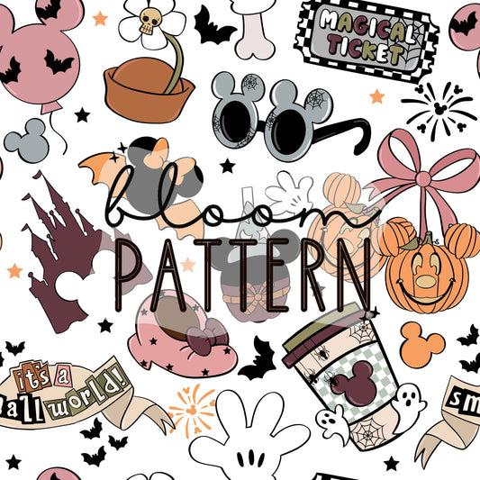 Halloween Mouse Seamless Pattern
