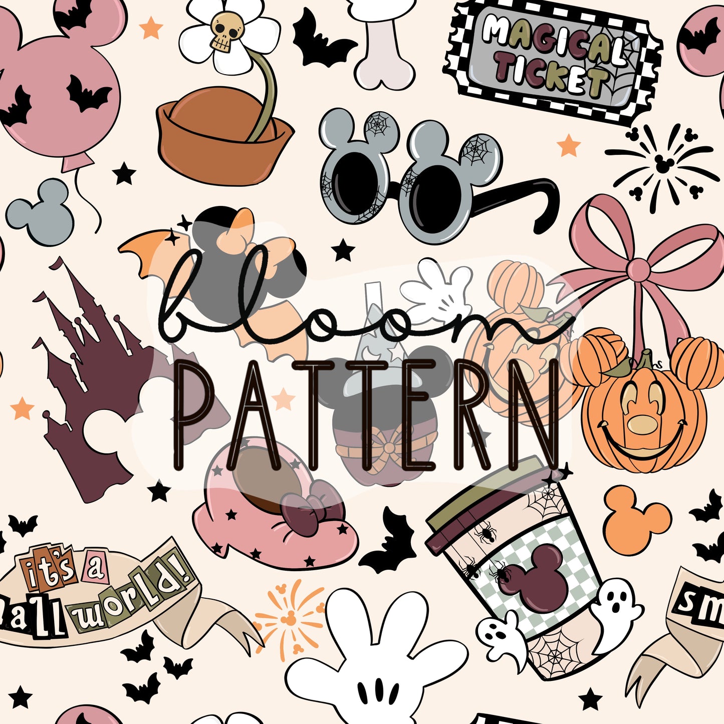 Halloween Mouse Seamless Pattern