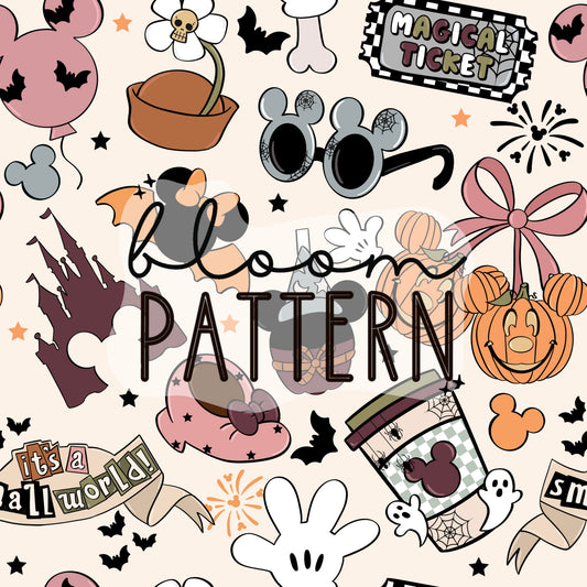 Halloween Mouse Seamless Pattern