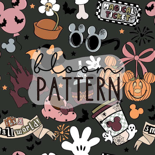 Halloween Mouse Seamless Pattern