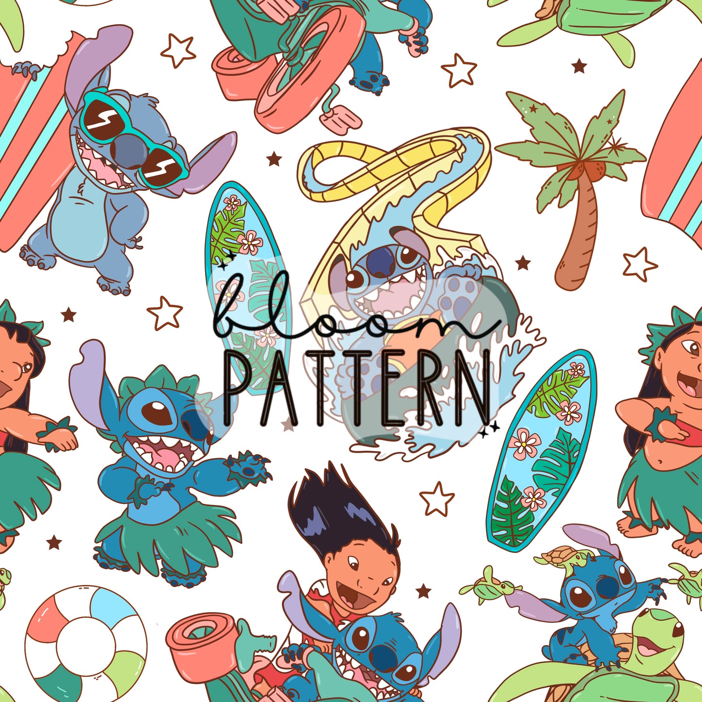 Magical Summer Beach Seamless Pattern