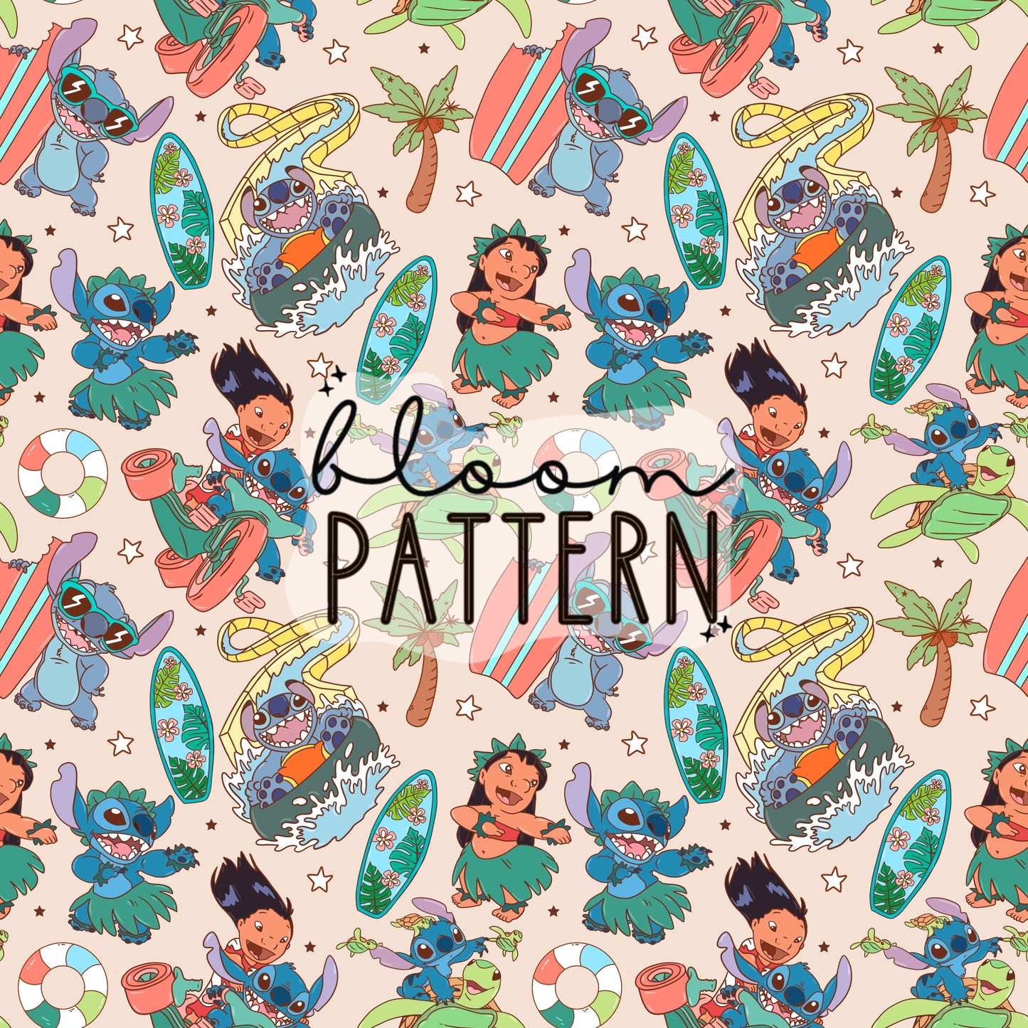 Magical Summer Beach Seamless Pattern