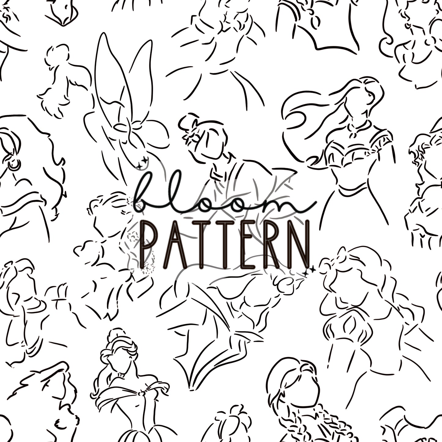 Boho Princess Magical Seamless Pattern