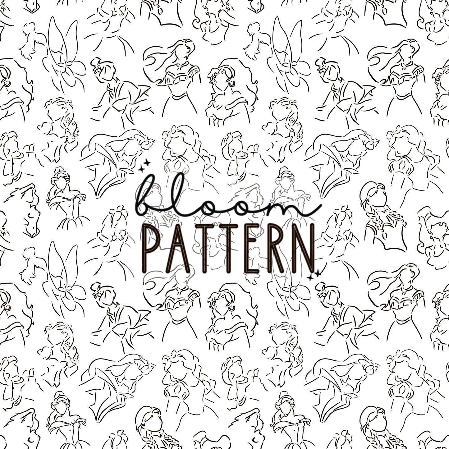 Boho Princess Magical Seamless Pattern