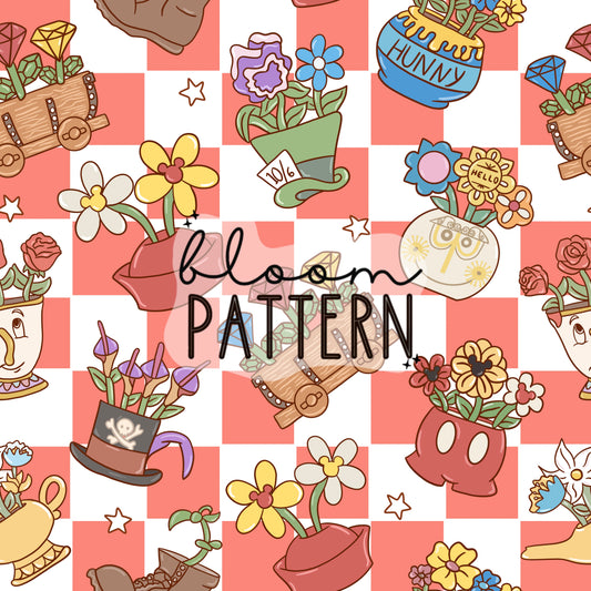 Magical Flower Spring Seamless Pattern