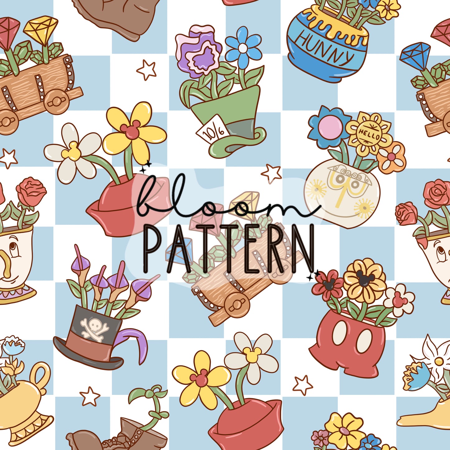 Magical Flower Spring Seamless Pattern