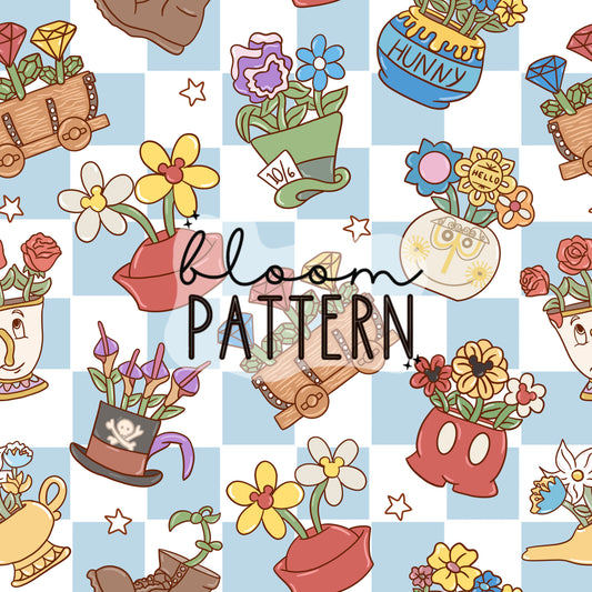 Magical Flower Spring Seamless Pattern