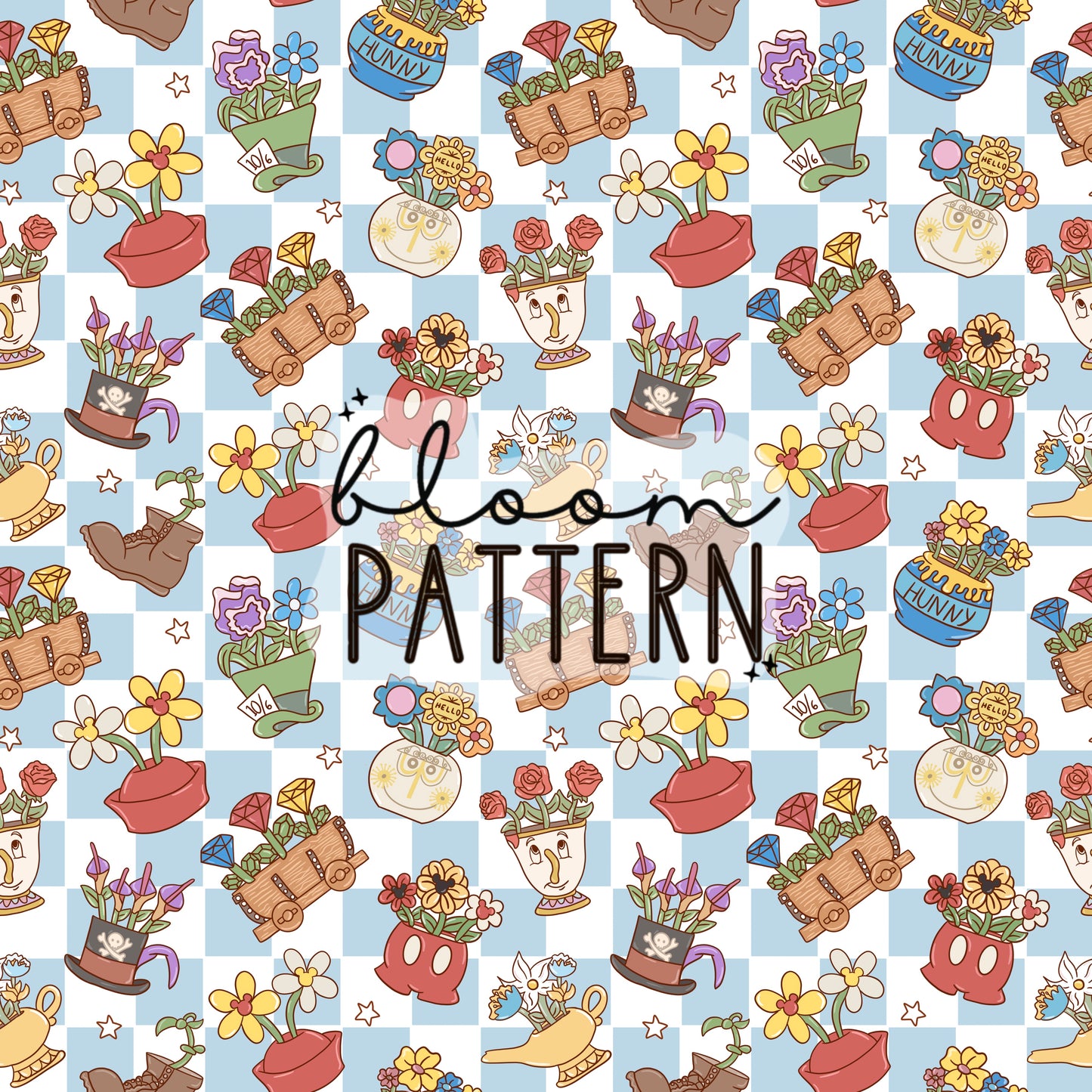 Magical Flower Spring Seamless Pattern