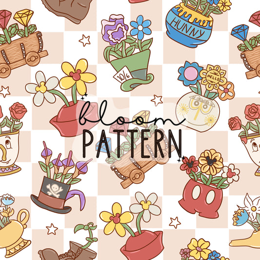 Magical Flower Spring Seamless Pattern
