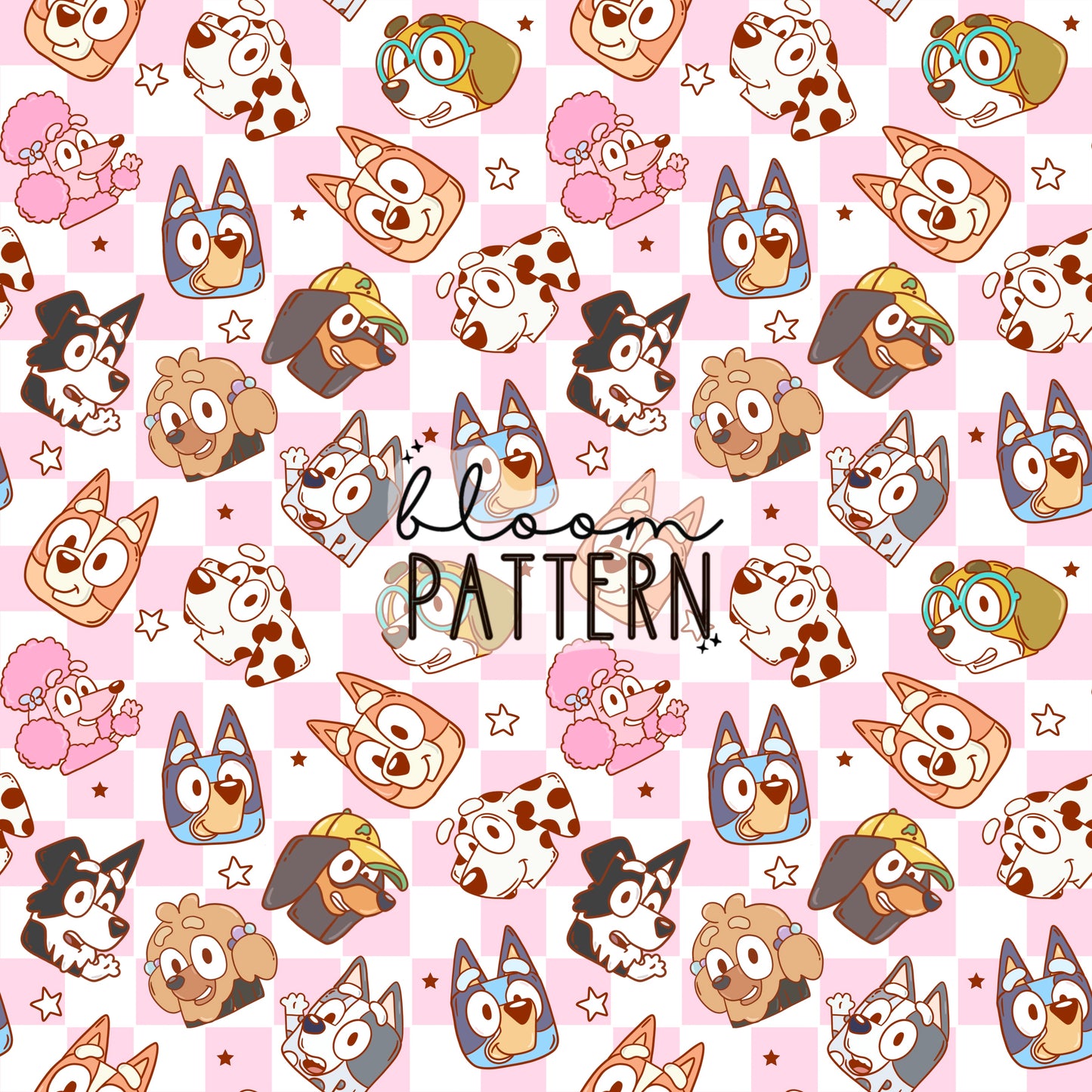 Blue Dog Retro Seamless Pattern