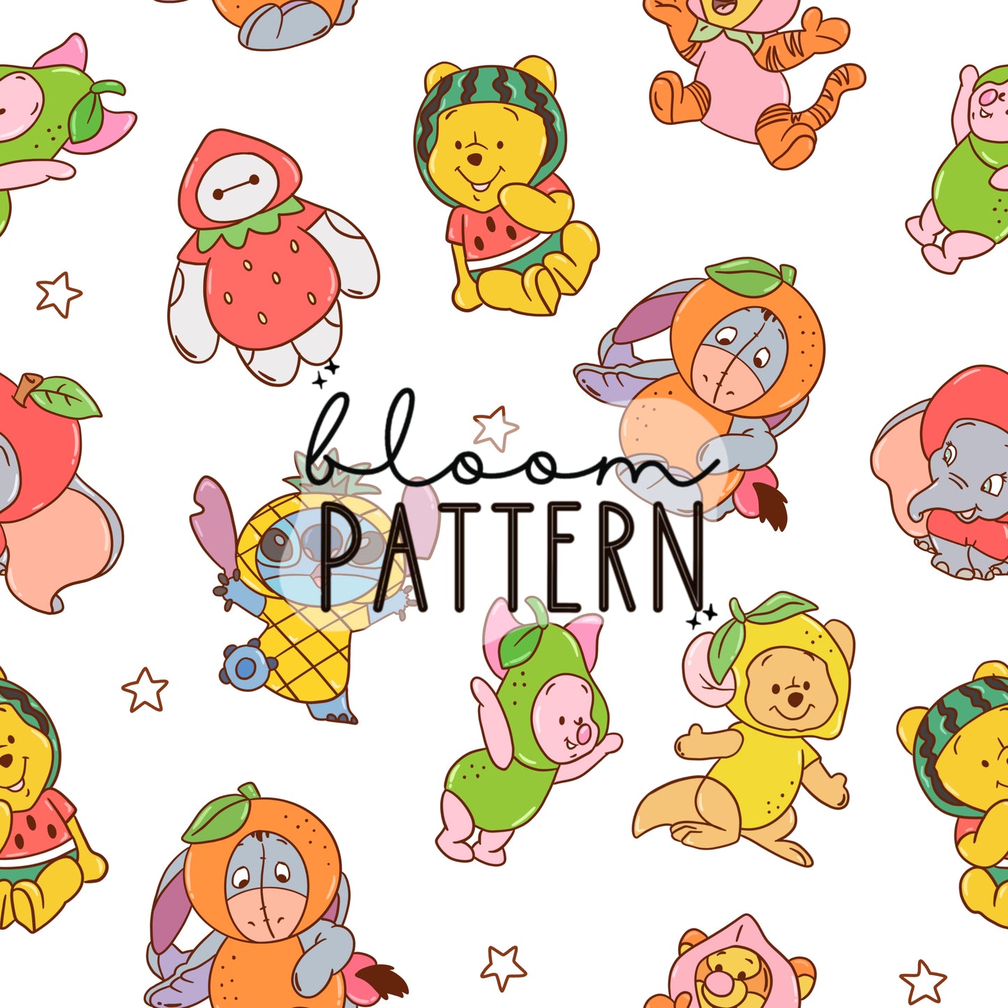 Magical Fruits Summer Seamless Pattern