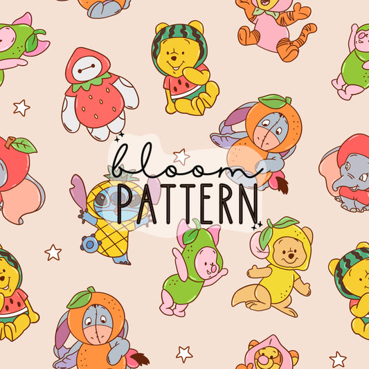 Magical Fruits Summer Seamless Pattern