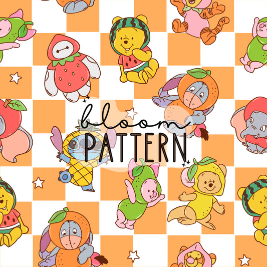 Magical Fruits Summer Seamless Pattern