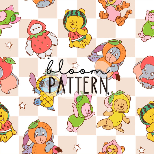 Magical Fruits Summer Seamless Pattern