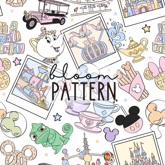 Magic Kingdom Pastel Magical Trip Seamless Pattern