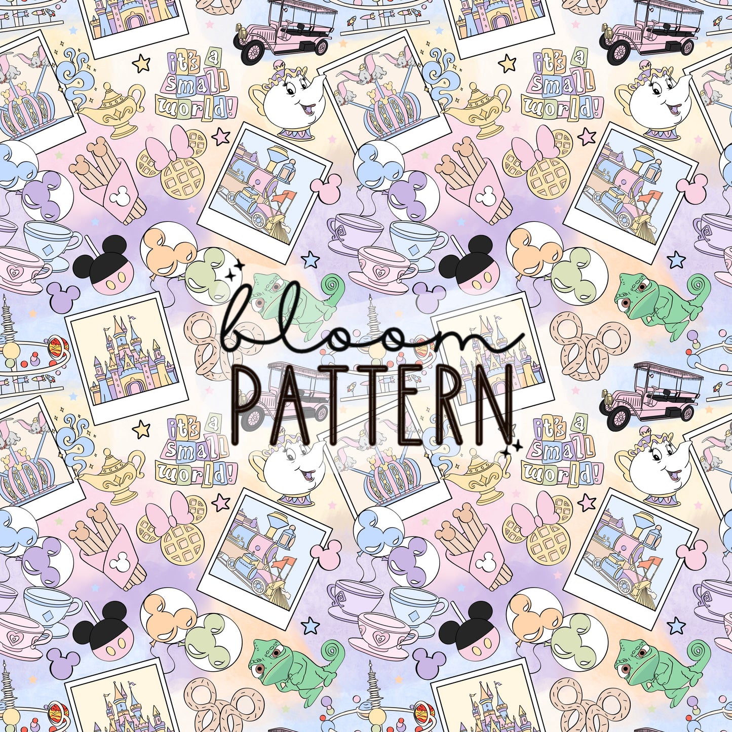 Magic Kingdom Pastel Magical Trip Seamless Pattern