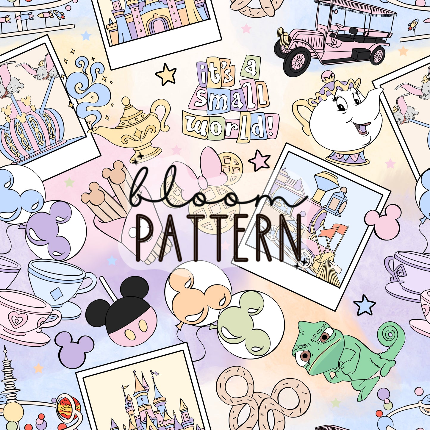 Magic Kingdom Pastel Magical Trip Seamless Pattern