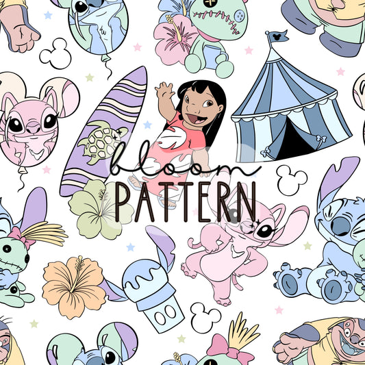 Pastel Stitch Magical Trip Seamless Pattern