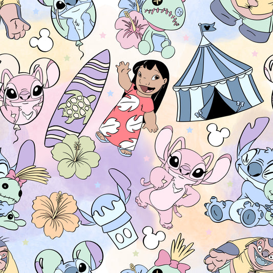 Pastel Stitch Magical Trip Seamless Pattern