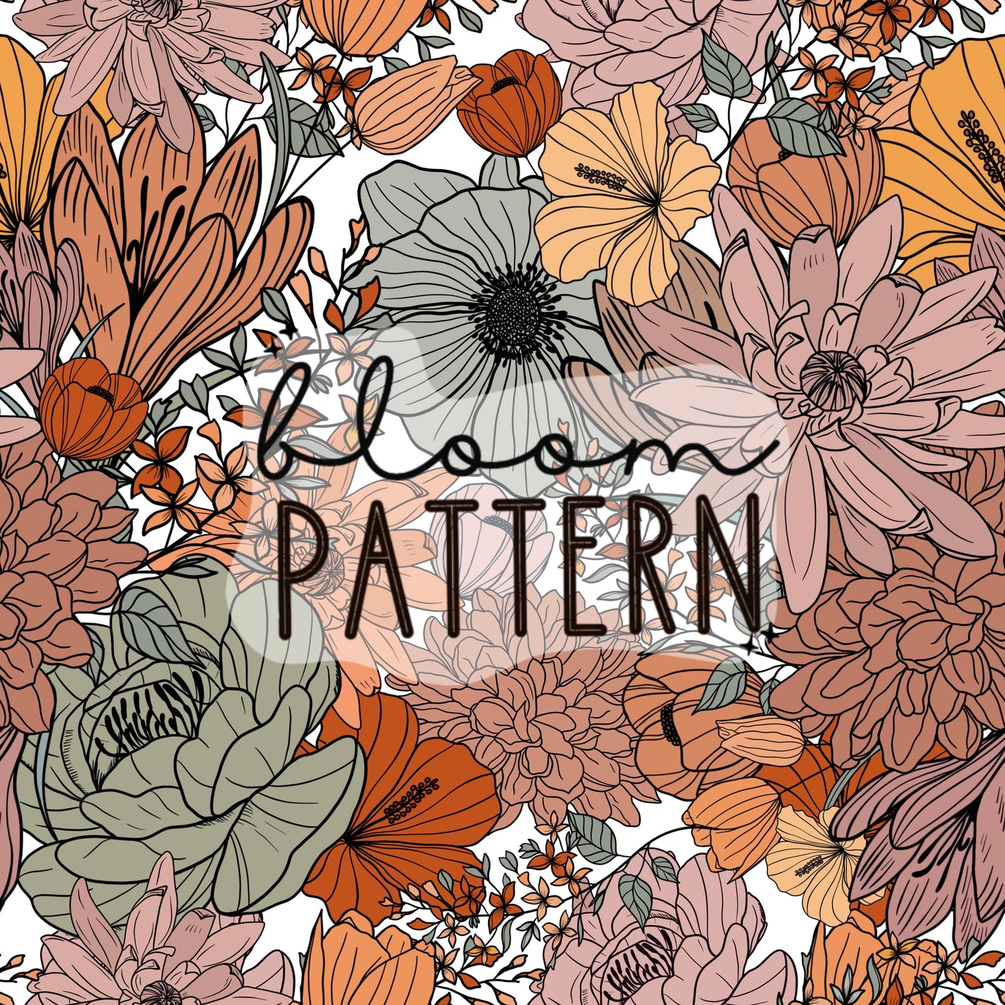 Vintage Blush Bouquet Seamless Pattern