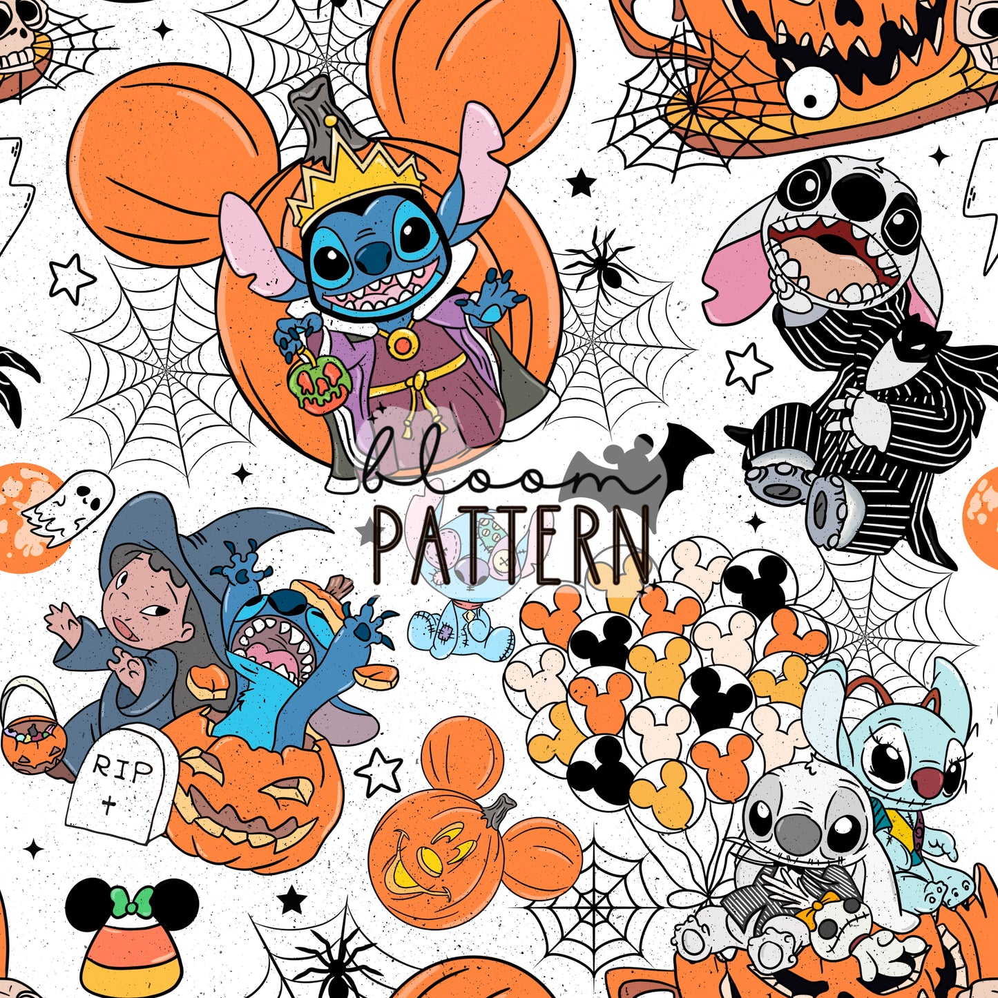 Stitch Halloween Seamless Pattern