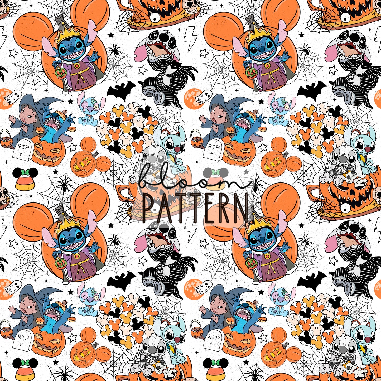 Stitch Halloween Seamless Pattern