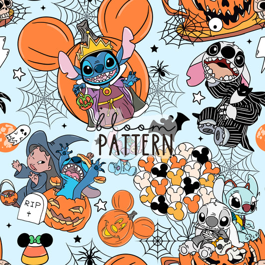 Stitch Halloween Seamless Pattern