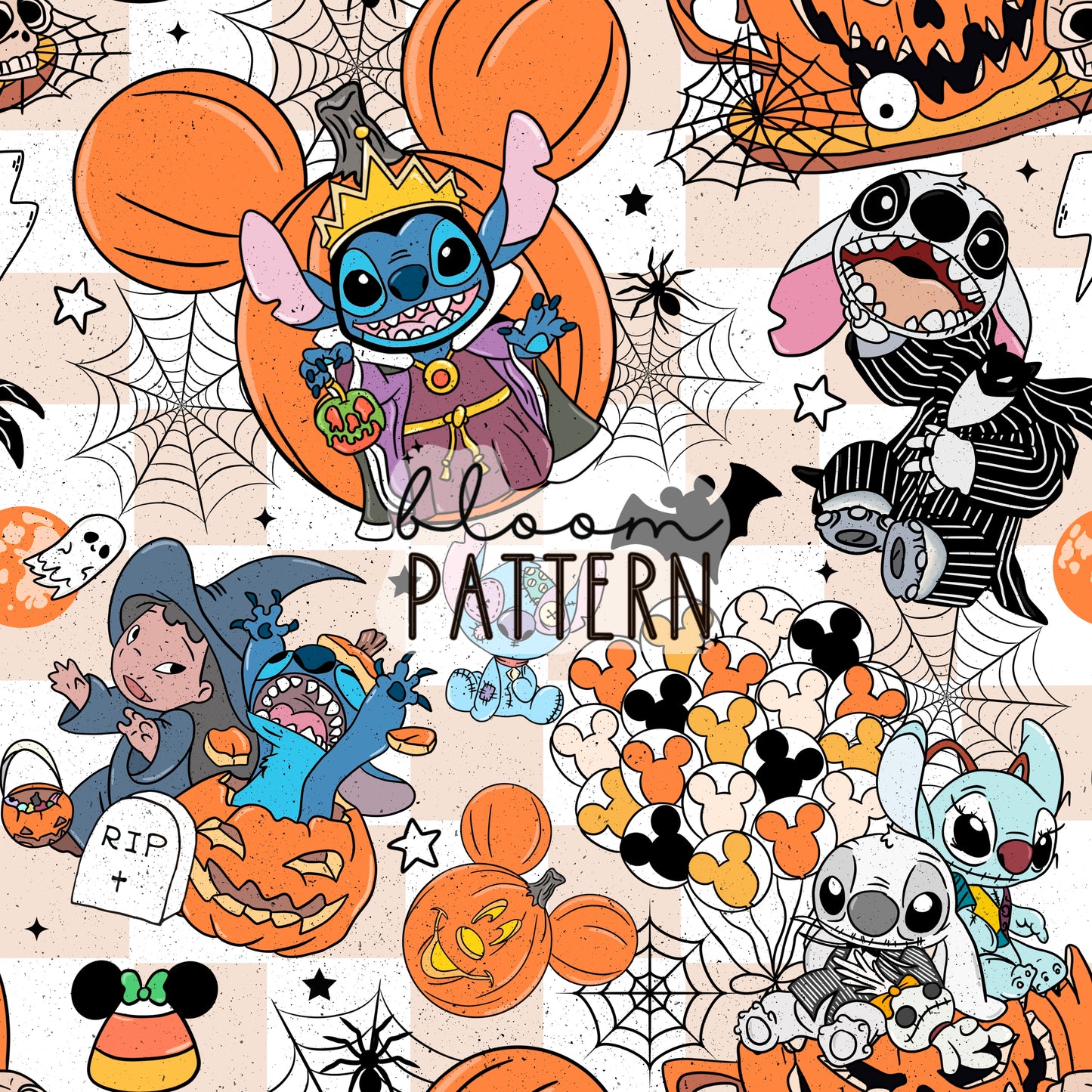 Stitch Halloween Seamless Pattern