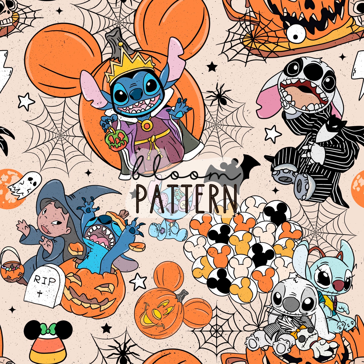 Stitch Halloween Seamless Pattern