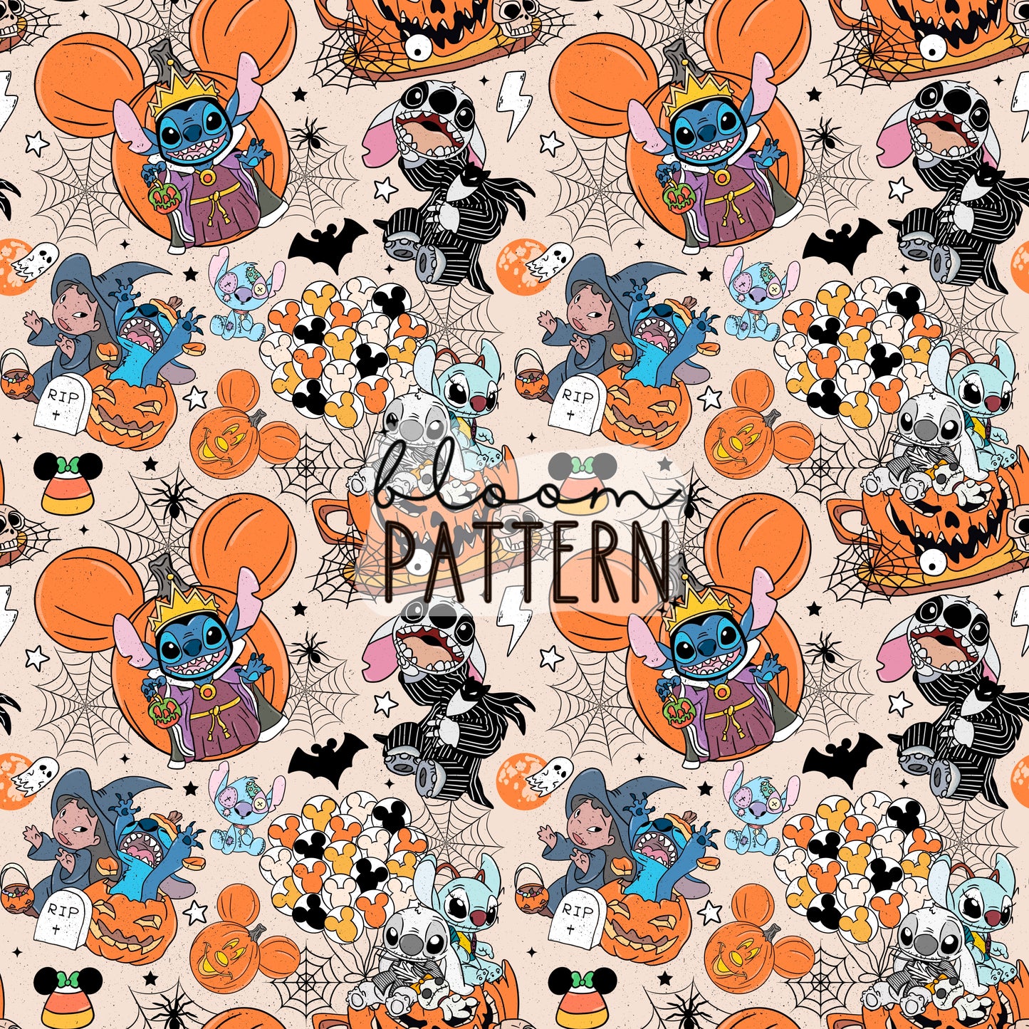 Stitch Halloween Seamless Pattern