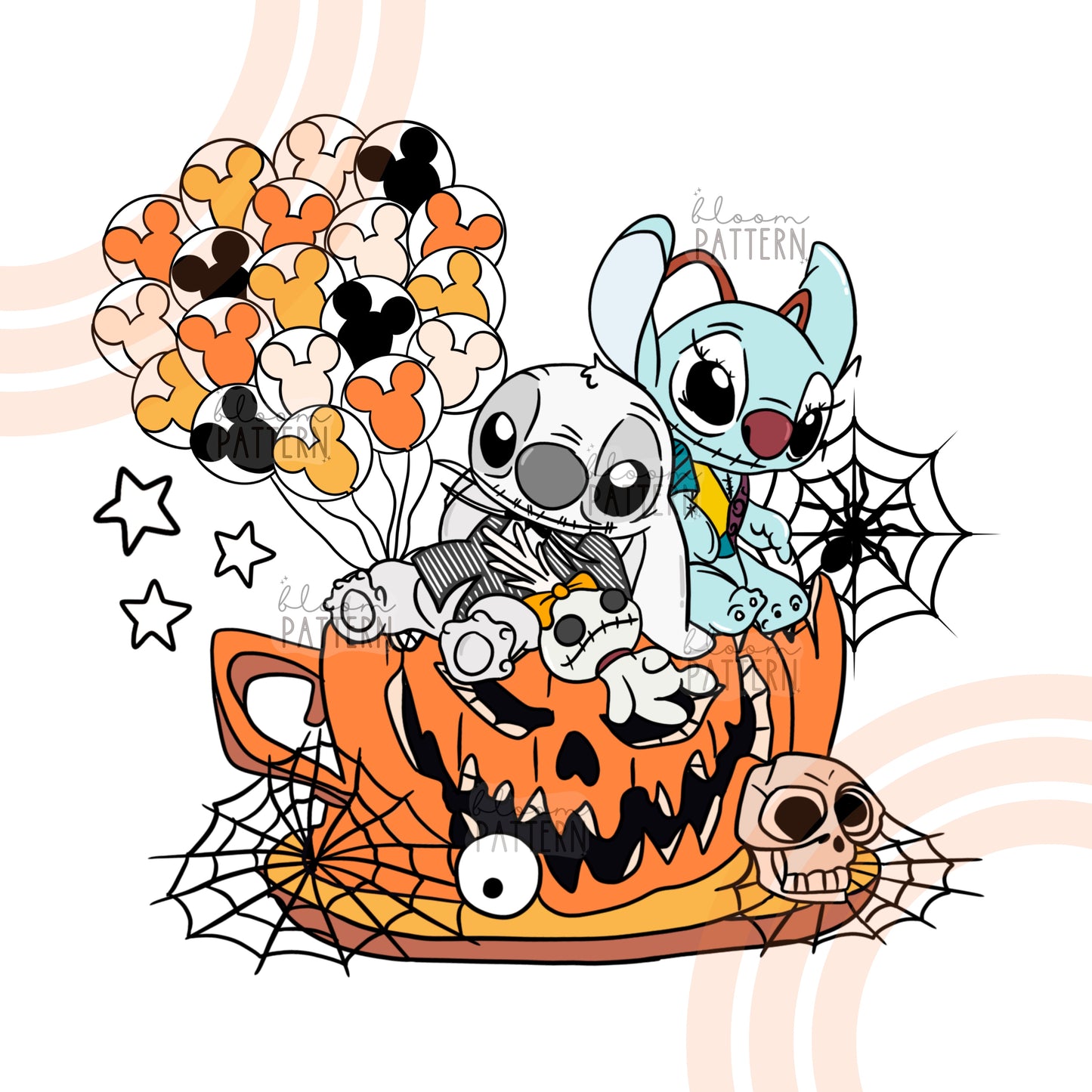 Stitch Halloween T shirt Sublimation Design