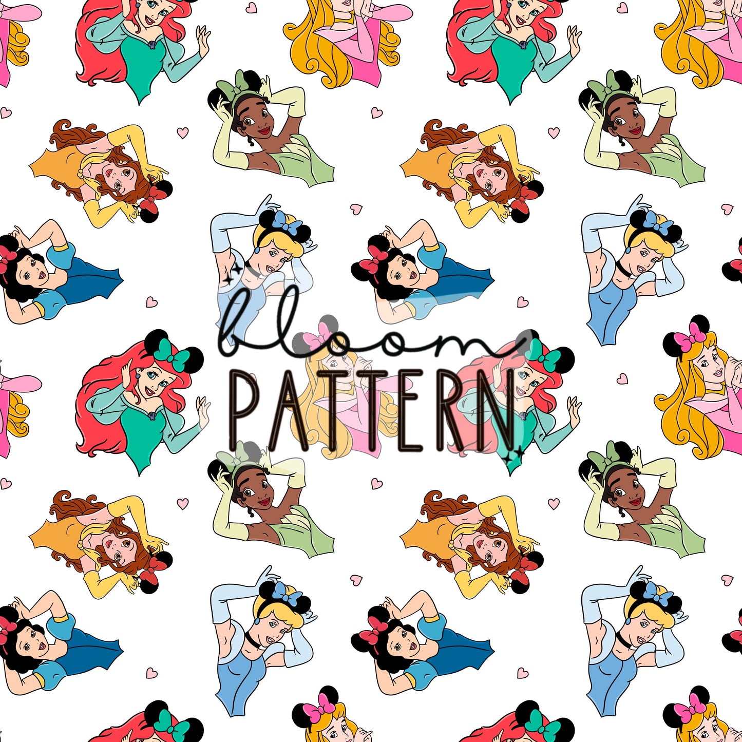 Magical Princess Mouse Ears Seamless Pattern