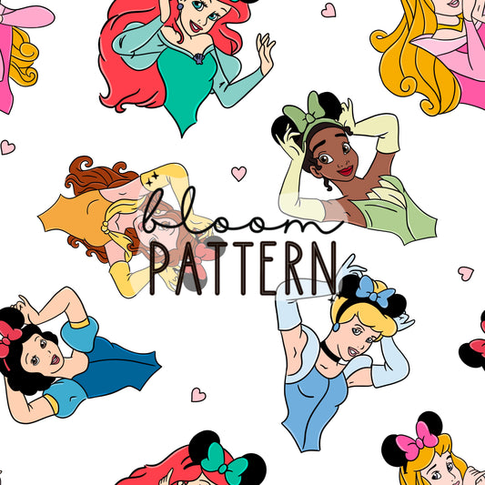 Magical Princess Mouse Ears Seamless Pattern