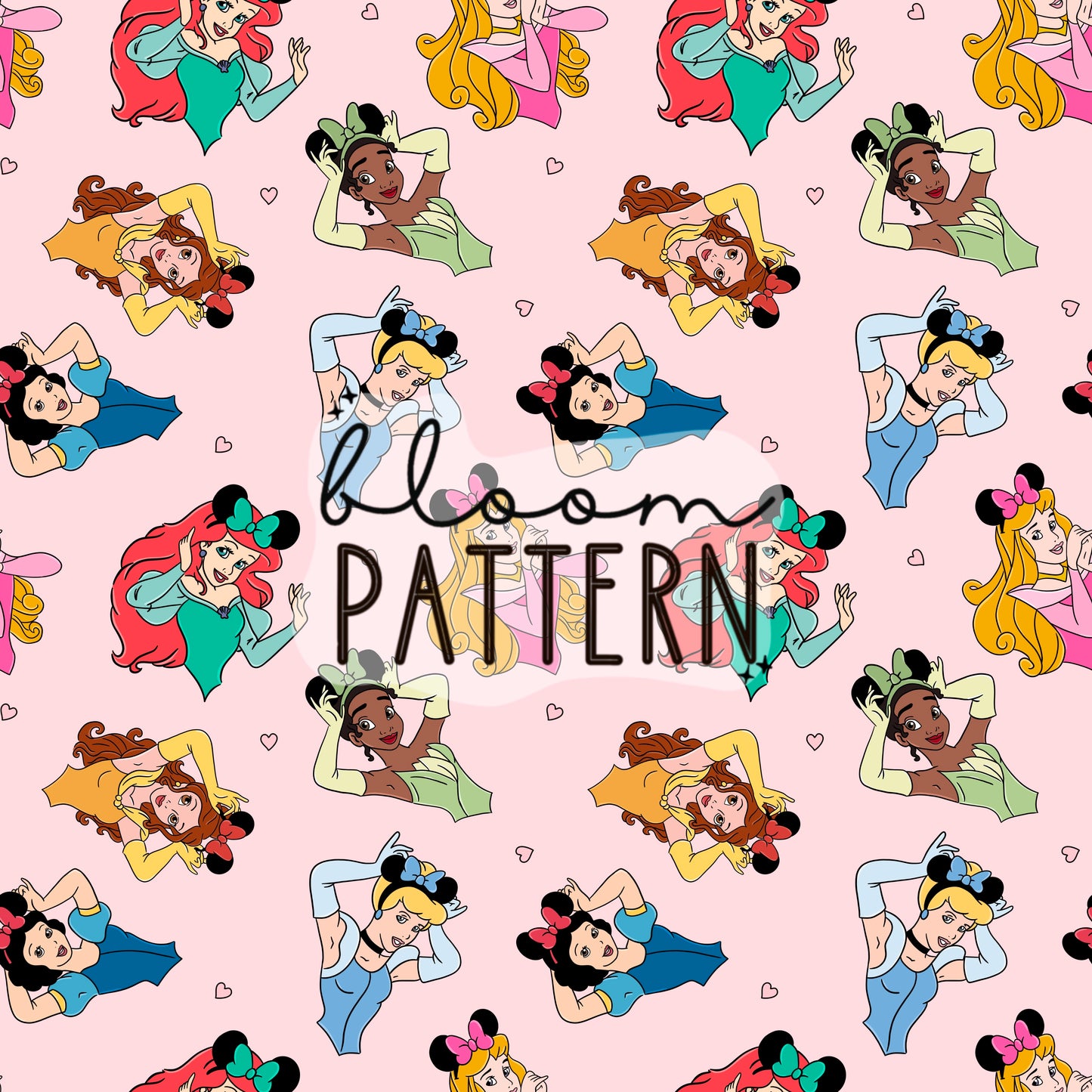 Magical Princess Mouse Ears Seamless Pattern