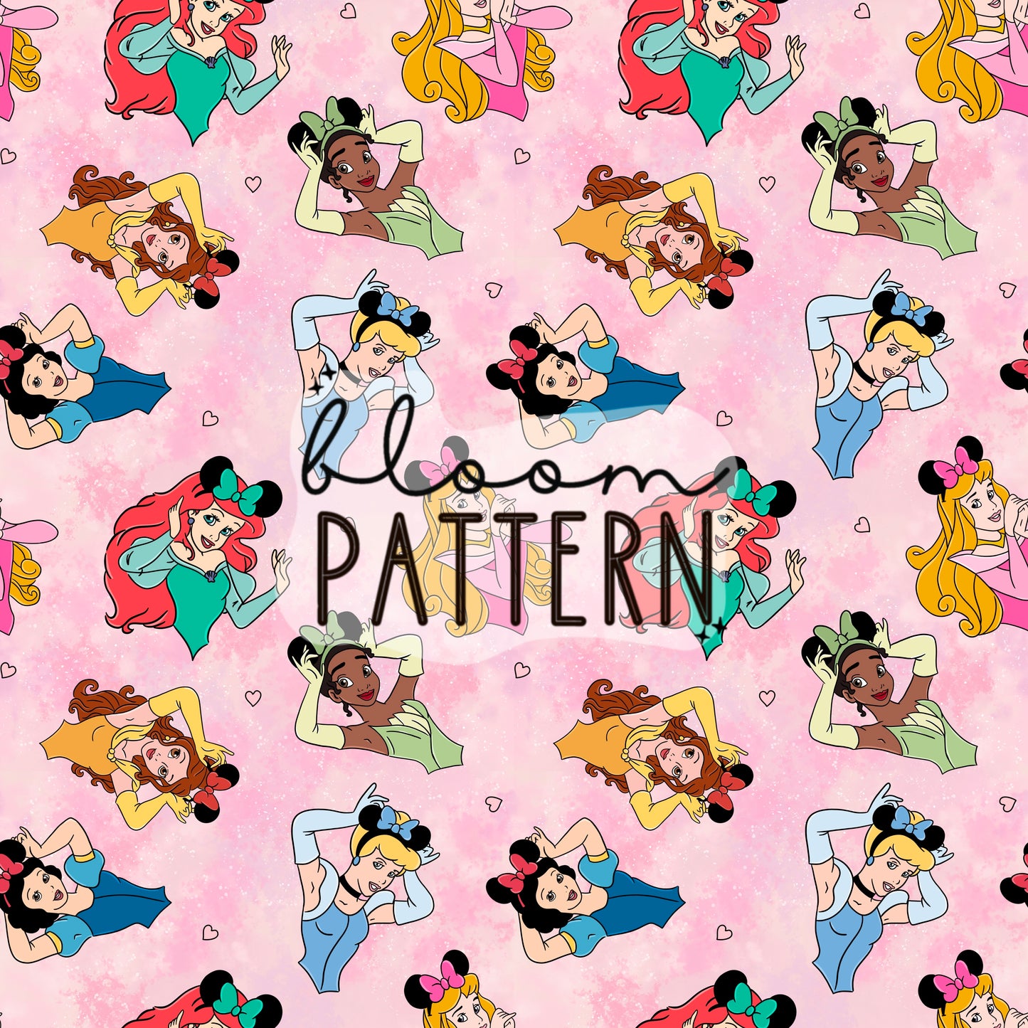 Magical Princess Mouse Ears Seamless Pattern