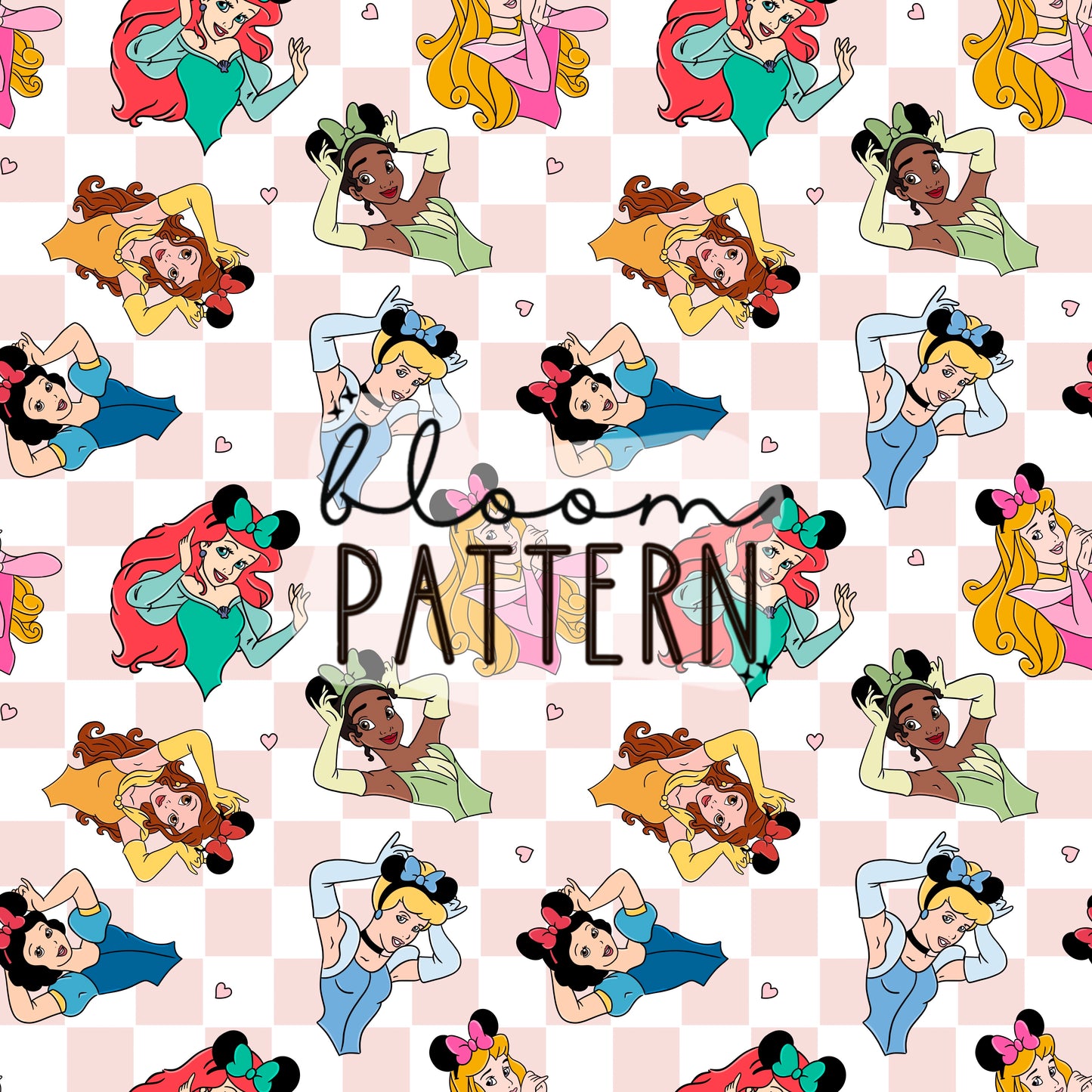 Bundle of 2 Magical Princess Mouse Ears Seamless Pattern