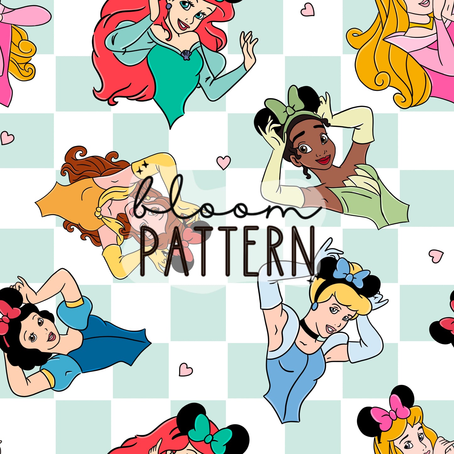 Magical Princess Mouse Ears Seamless Pattern