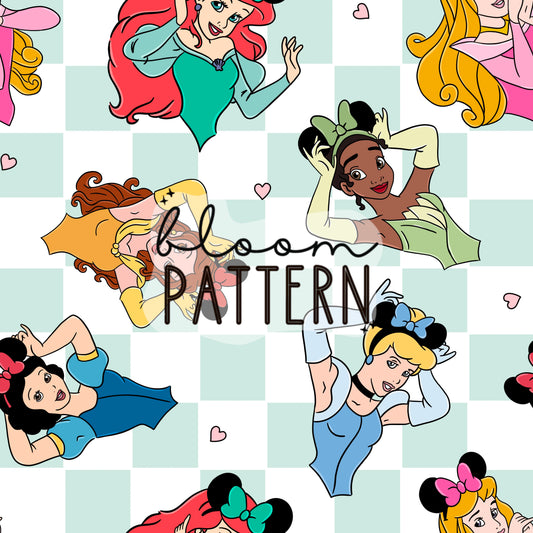Magical Princess Mouse Ears Seamless Pattern