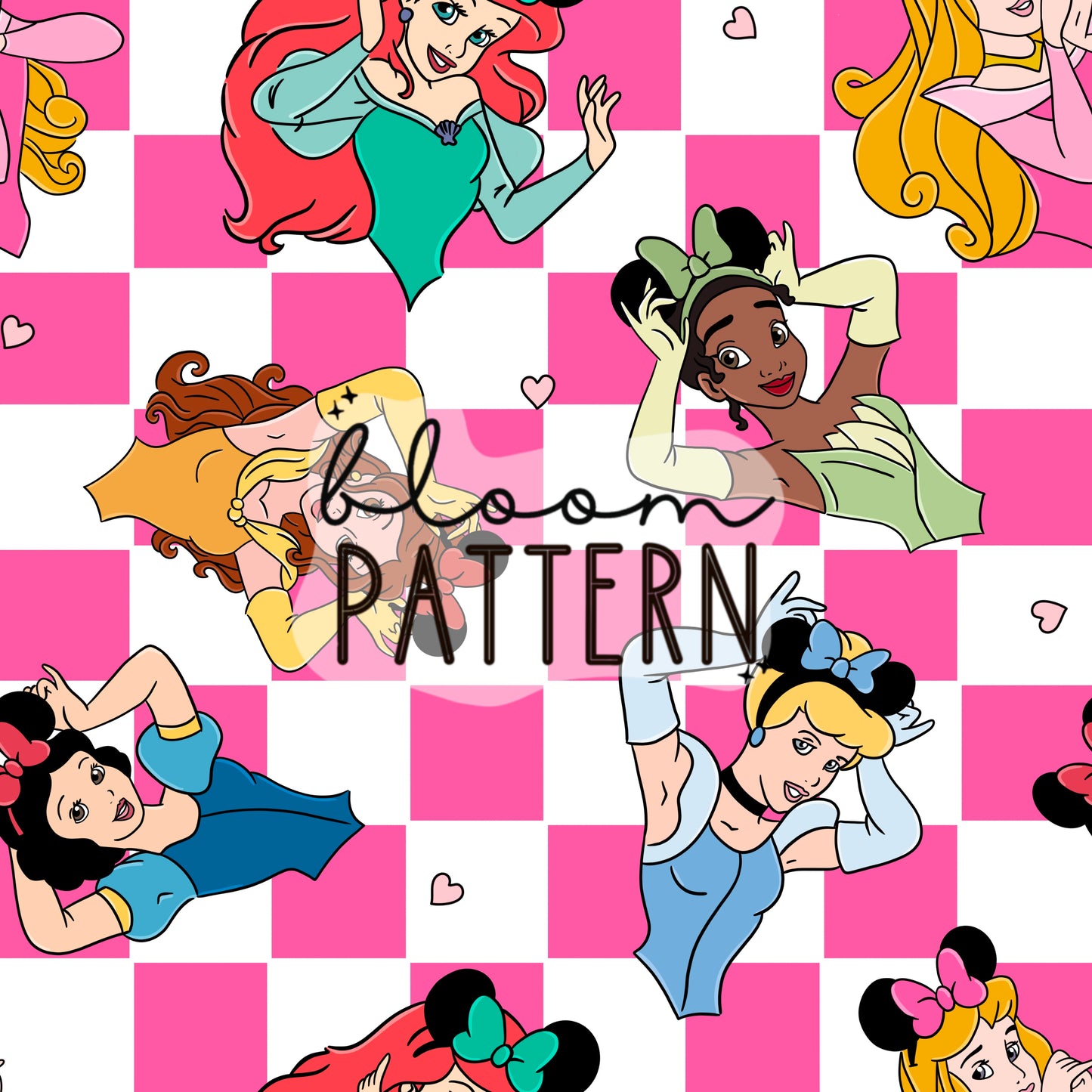 Magical Princess Mouse Ears Seamless Pattern