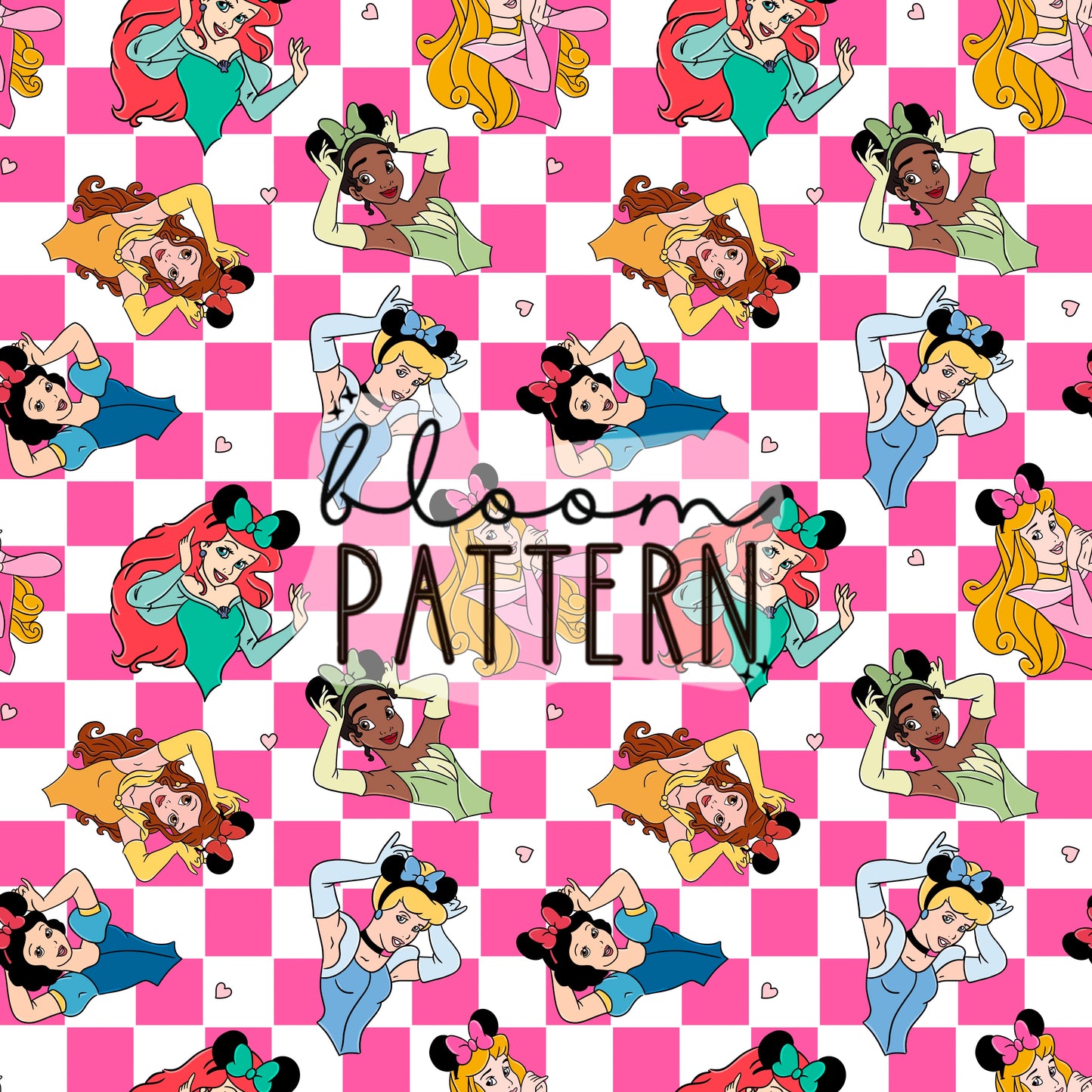 Magical Princess Mouse Ears Seamless Pattern