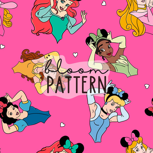 Magical Princess Mouse Ears Seamless Pattern