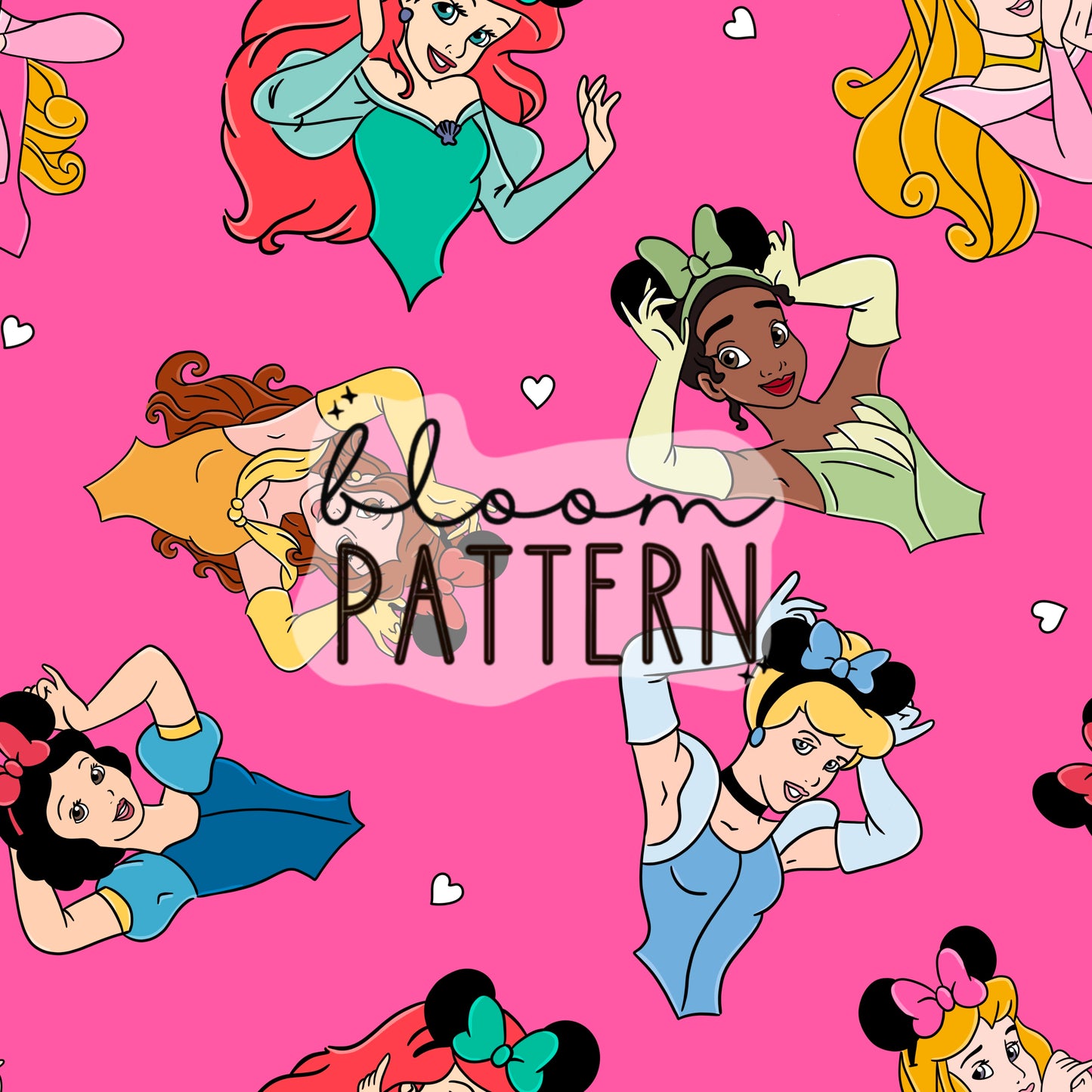 Bundle of 2 Magical Princess Mouse Ears Seamless Pattern