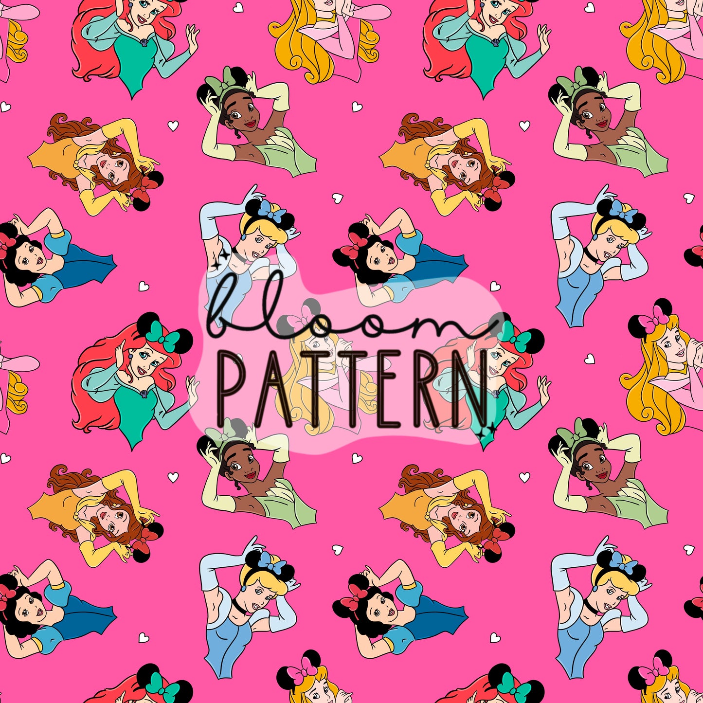 Bundle of 2 Magical Princess Mouse Ears Seamless Pattern