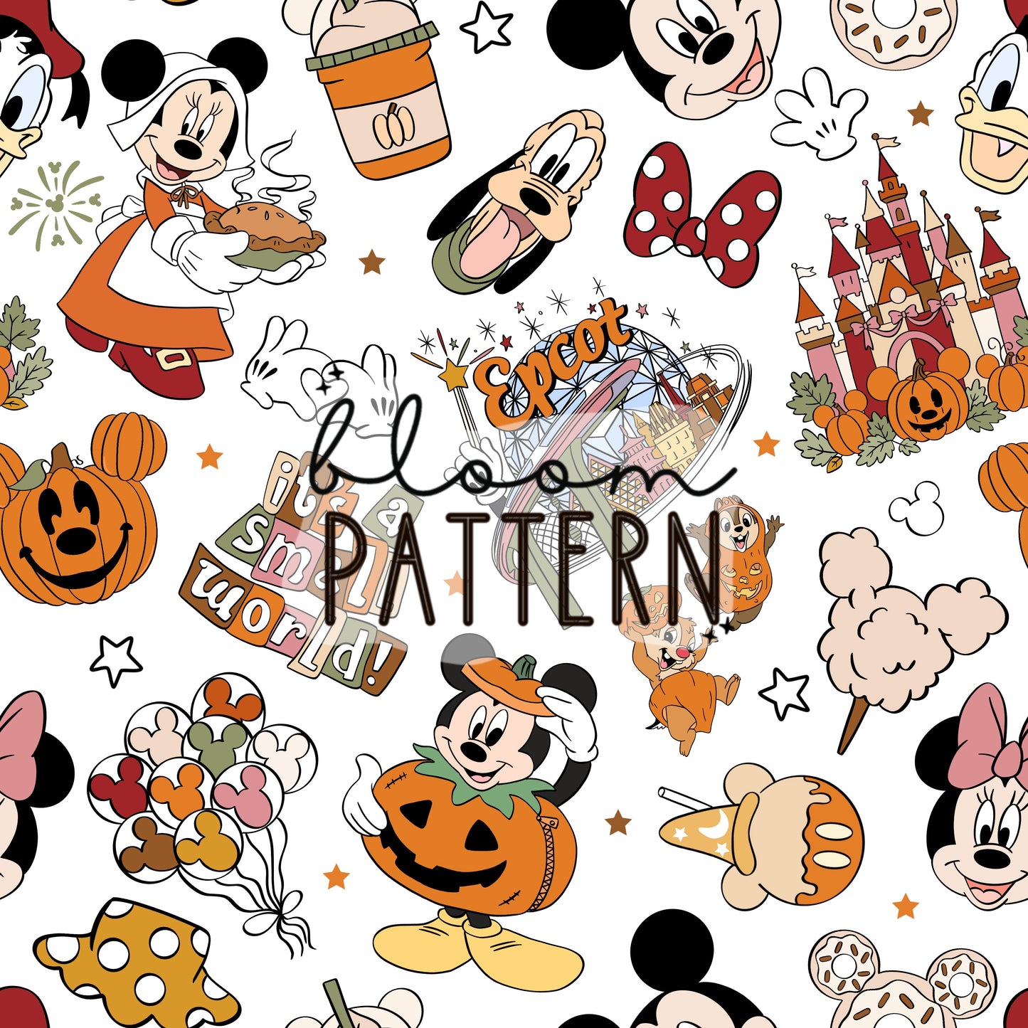 Autumn Magical Park Seamless Pattern